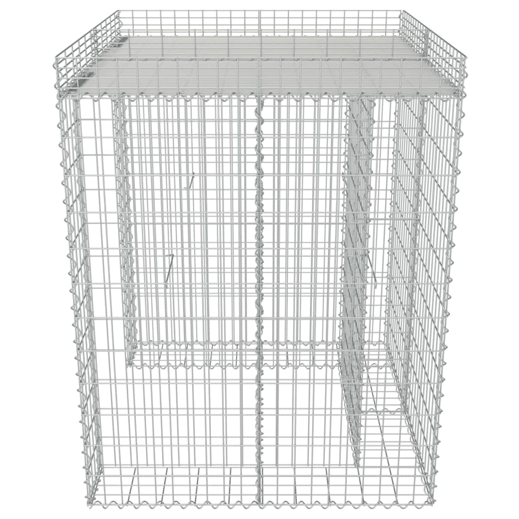 Horganyzott acél gabion fal szemeteskukához 110 x 100 x 130 cm 