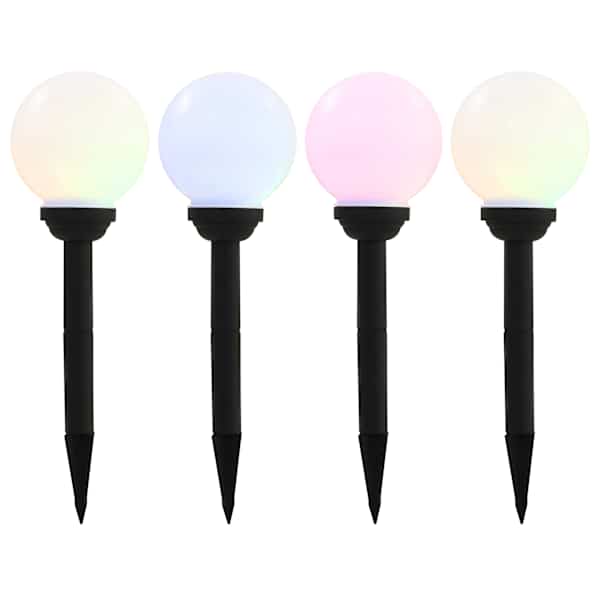 vidaXL &otilde;ue p&auml;ikeselambid, 4 tk, LED, kerakujuline 15 cm RGB