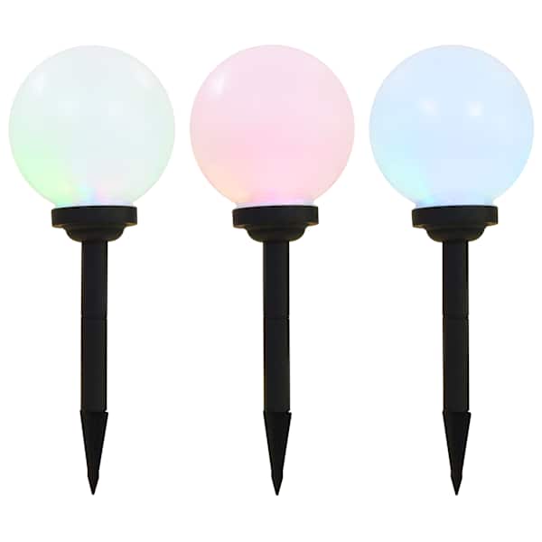vidaXL &otilde;ue p&auml;ikeselambid, 3 tk, LED, kerakujuline 20 cm RGB