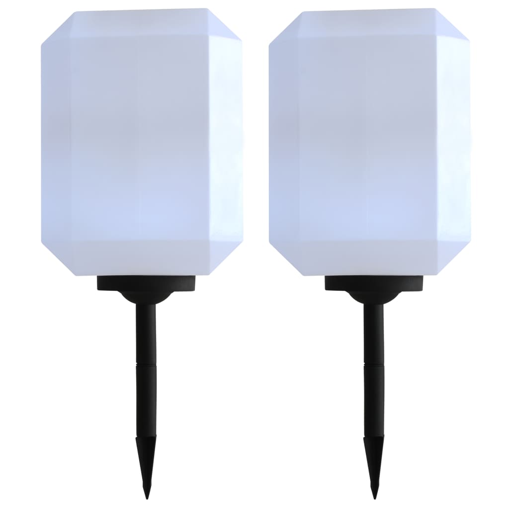 vidaXL Vonkajšie solárne lampy 2 ks biele 30 cm LED