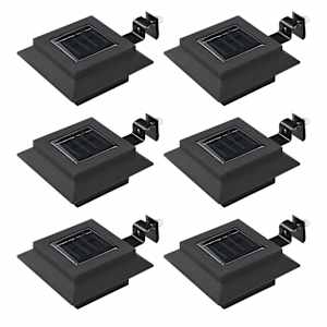 vidaXL p&auml;ikesepatareiga aiavalgustid 6 tk LED ruudukujuline 12 cm must