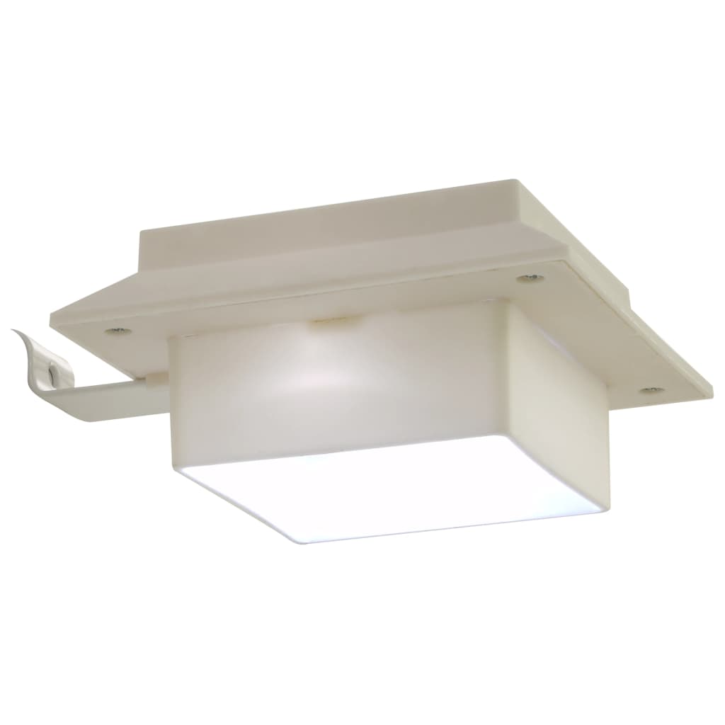6 db négyszögletes fehér kültéri napelemes LED lámpa, 12 cm 