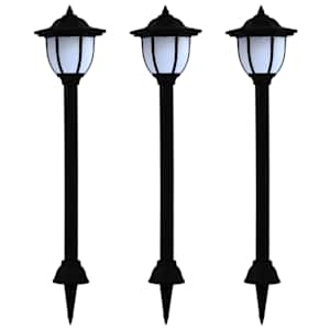 vidaXL p&auml;ikesepatareiga aiavalgustid 3 tk LED must