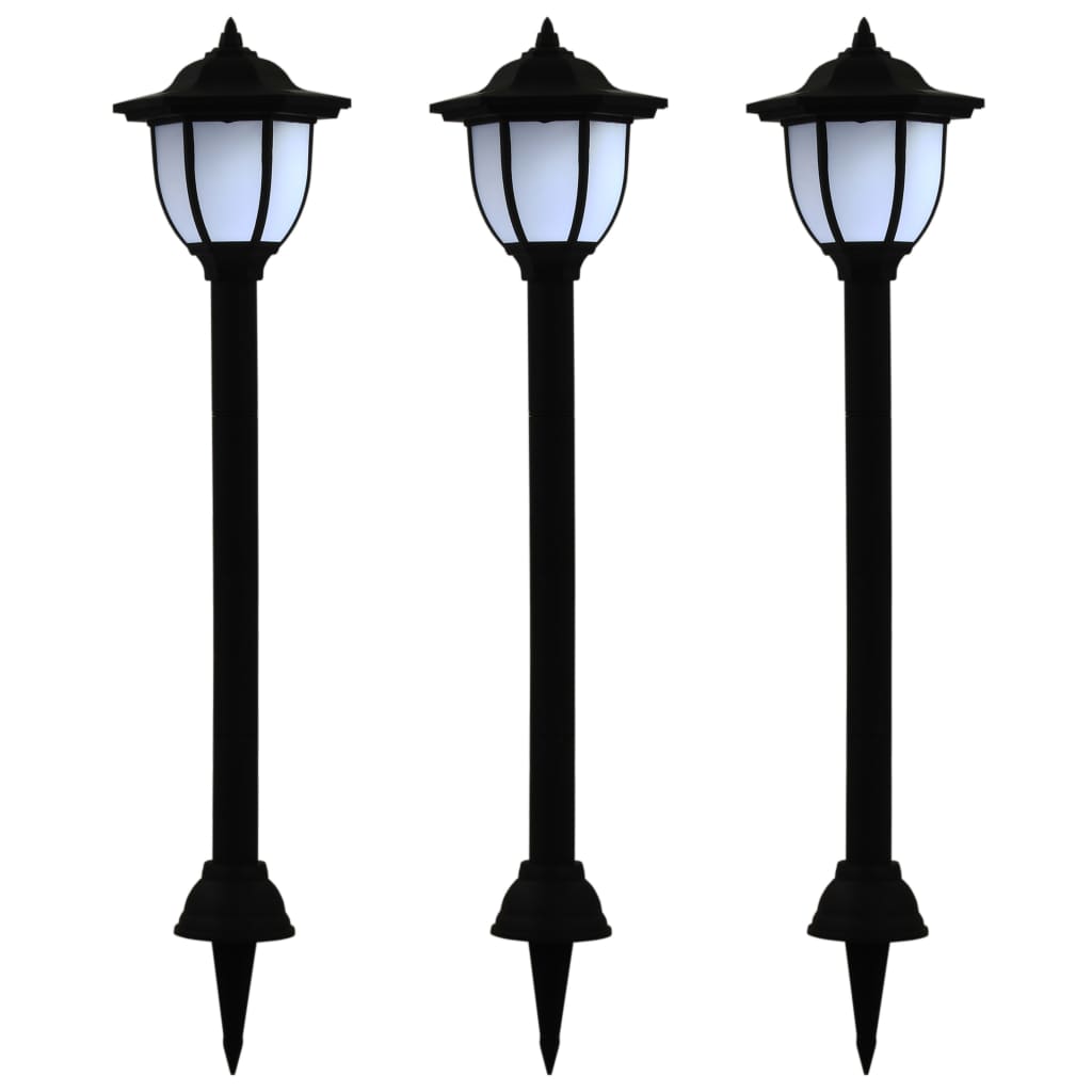 Image of vidaXL Outdoor Solar Lamps 3 pcs LED Black