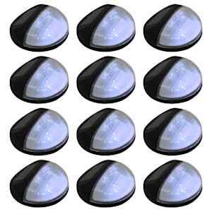 vidaXL p&auml;ikesepatareiga seinavalgustid, LED, 12 tk &uuml;mmargune, must