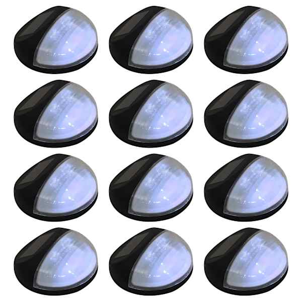 vidaXL p&auml;ikesepatareiga seinavalgustid, LED, 12 tk &uuml;mmargune, must