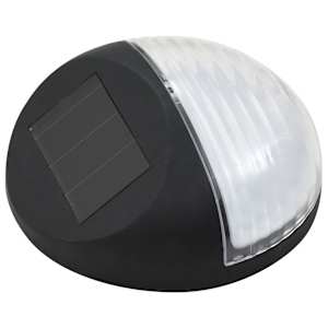Zahradní nástěnné solární lampy LED 12 ks kulaté černé - obrázek 3