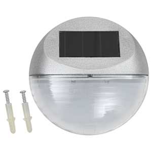 Zahradní nástěnné solární lampy LED 12 ks kulaté stříbrné - obrázek 2