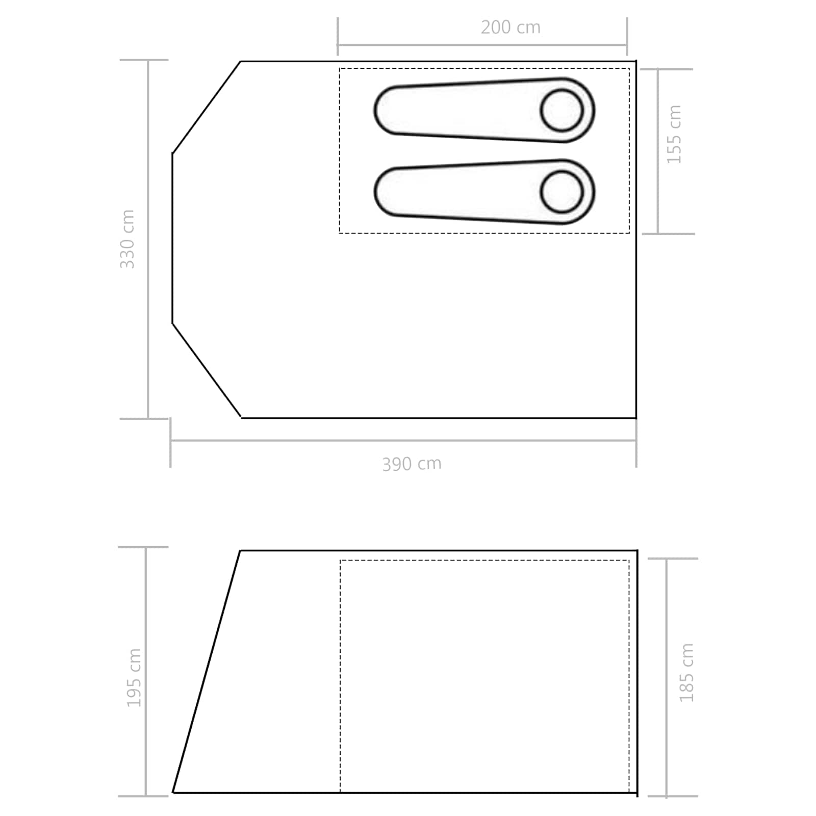 Autós sátor tetővel Sötétkék 390 x 330 x 195 cm 180T Poliamid