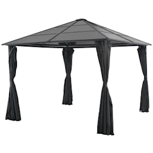 vidaXL varjualune, kardinaga, alumiinium, 3 x 3 m, must