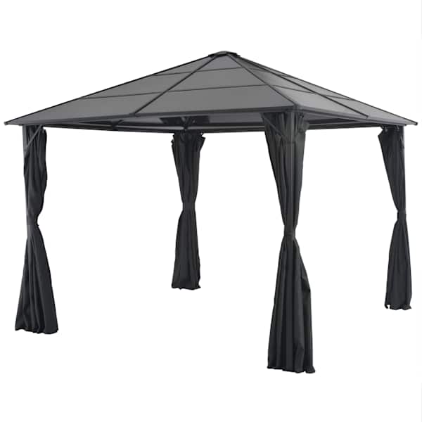 vidaXL varjualune, kardinaga, alumiinium, 3 x 3 m, must