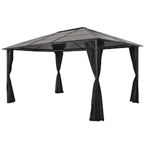 vidaXL varjualune, kardinaga, alumiinium, 4 x 3 x 2,6 m, must