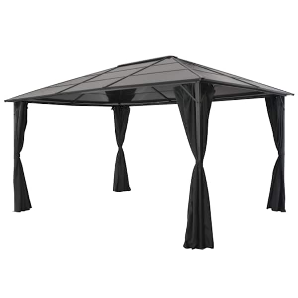 vidaXL varjualune, kardinaga, alumiinium, 4 x 3 x 2,6 m, must