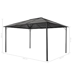 Altán se střechou hliník 4 x 3 x 2,6 m černý - obrázek 5