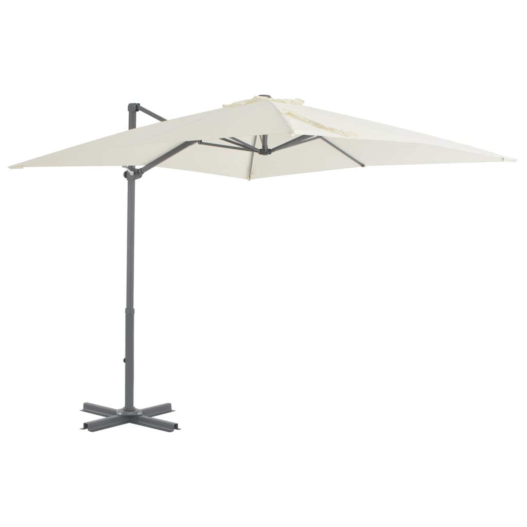 vidaXL Riippuva aurinkovarjo alumiinipylväällä 250×250 cm hiekka