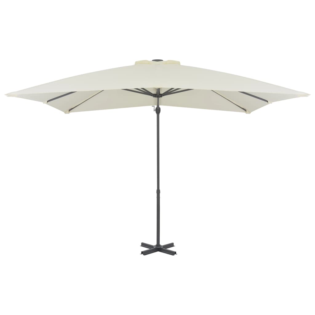 vidaXL Parasol wiszący z aluminiowym słupkiem, 250x250 cm, piaskowy