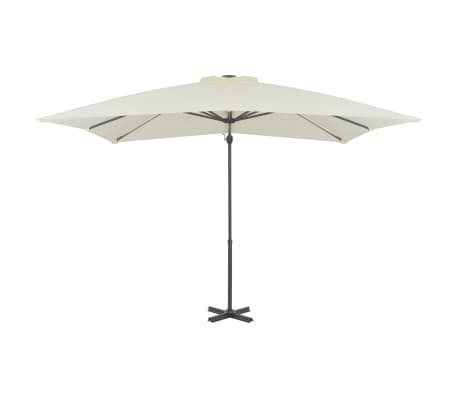 vidaXL Parasol en porte-à-faux et poteau en aluminium 250x250 cm Sable