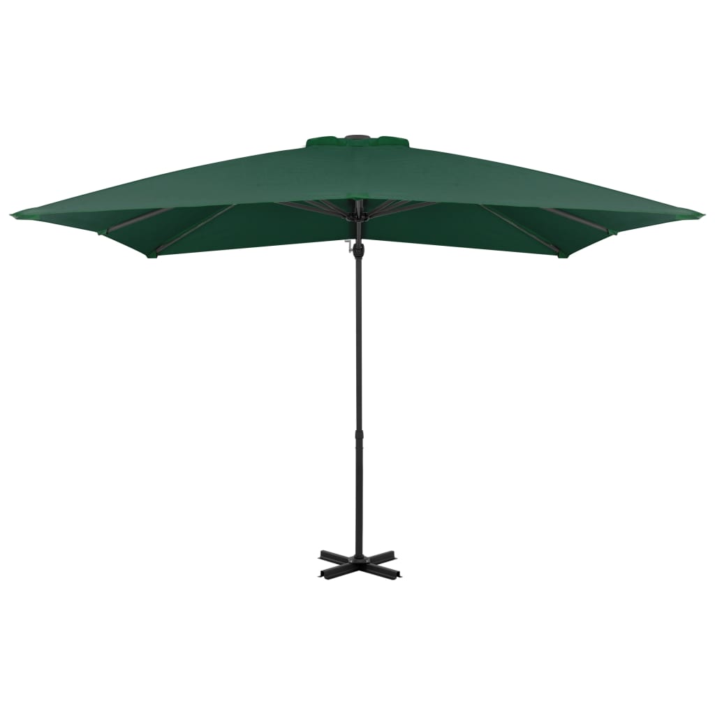 vidaXL Aurinkovarjo cantilever alumiinitolpalla 250x250 cm vihreä