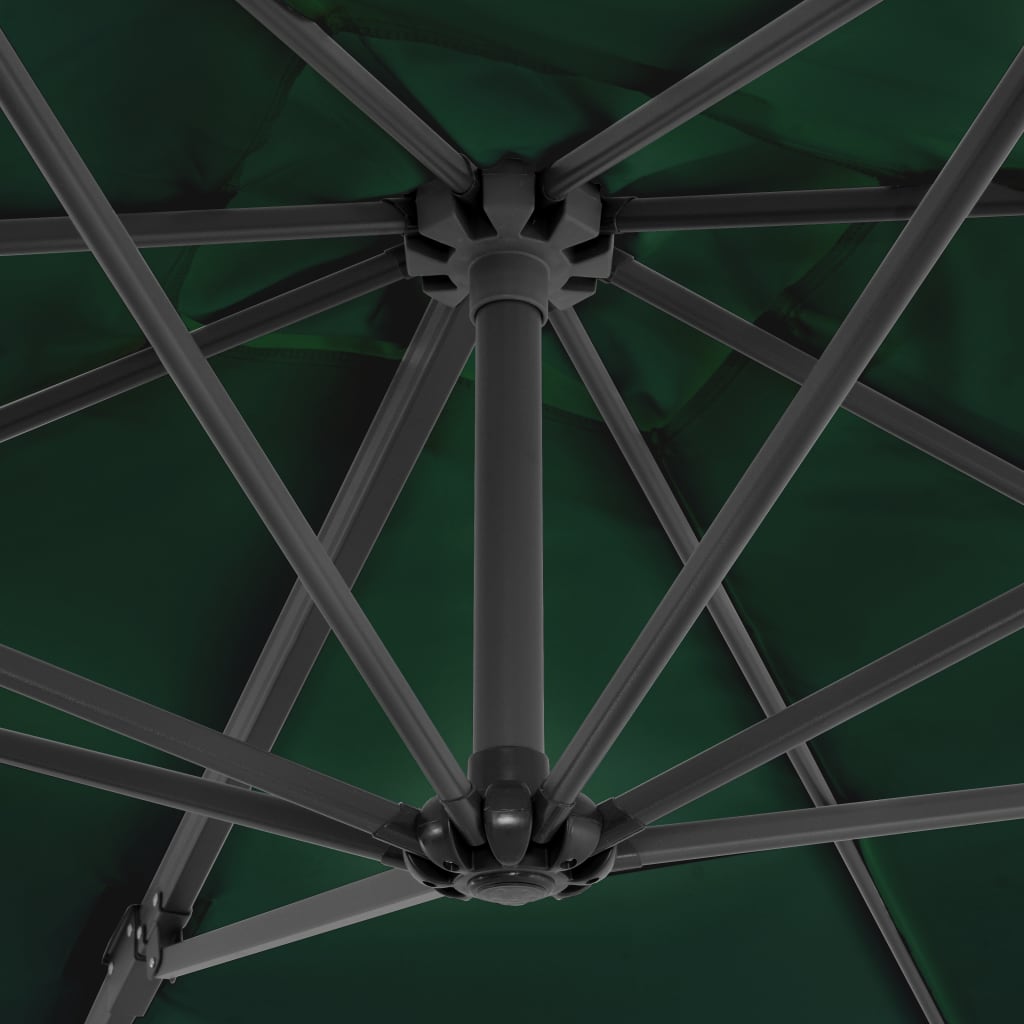 Konzolový slunečník s hliníkovou tyčí 250 x 250 cm zelený