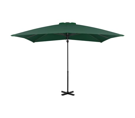 vidaXL Zweefparasol met aluminium paal 250x250 cm groen