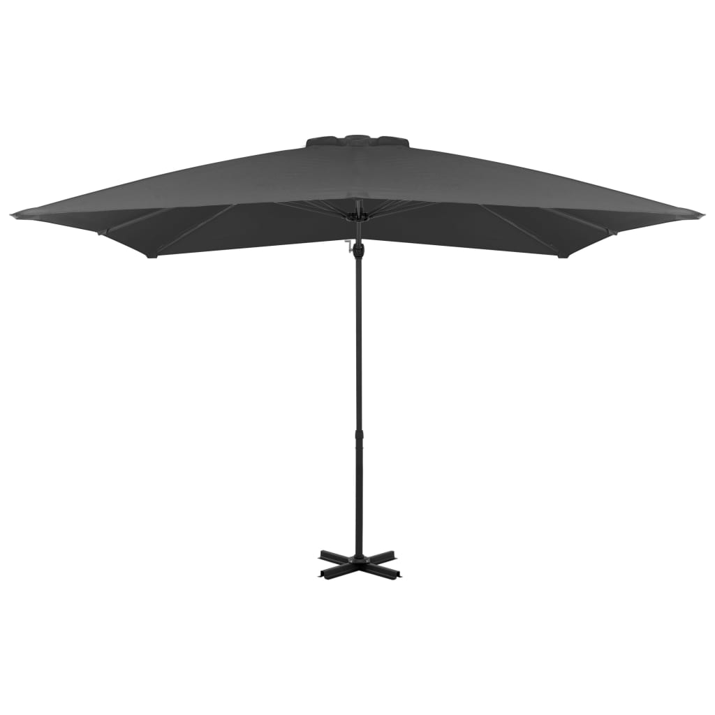 Parasol wiszący z aluminiowym słupkiem, 250x250 cm, antracytowy