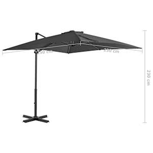 Boční zahradní slunečník s hliníkovou tyčí antracit 250x250 cm - obrázek 8