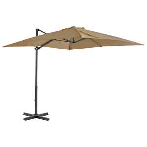 Boční zahradní slunečník s hliníkovou tyčí taupe 250 x 250 cm - obrázek 1