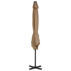 Boční zahradní slunečník s hliníkovou tyčí taupe 250 x 250 cm - obrázek 3