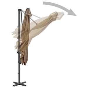 Boční zahradní slunečník s hliníkovou tyčí taupe 250 x 250 cm - obrázek 4