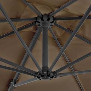 Boční zahradní slunečník s hliníkovou tyčí taupe 250 x 250 cm - obrázek 5