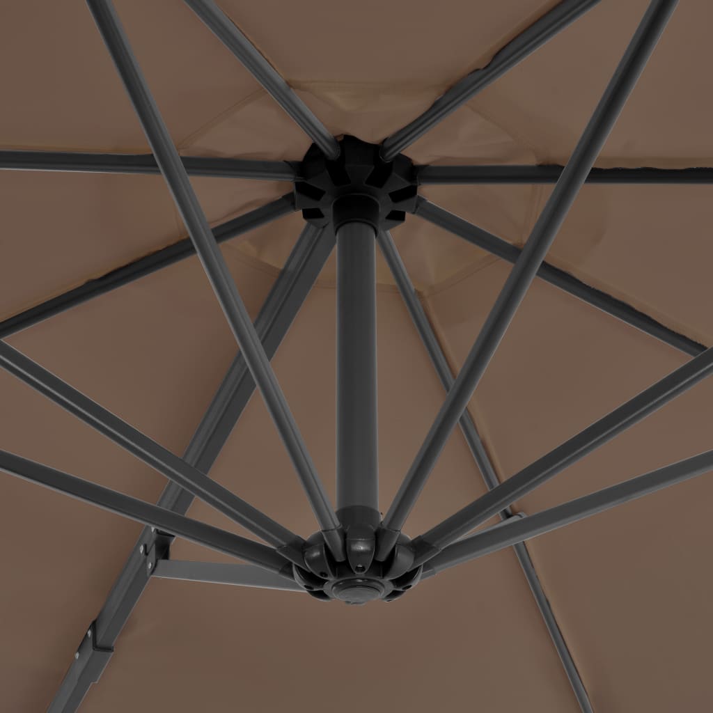  Závesný slnečník s hliníkovou tyčou sivo-hnedý 300 cm