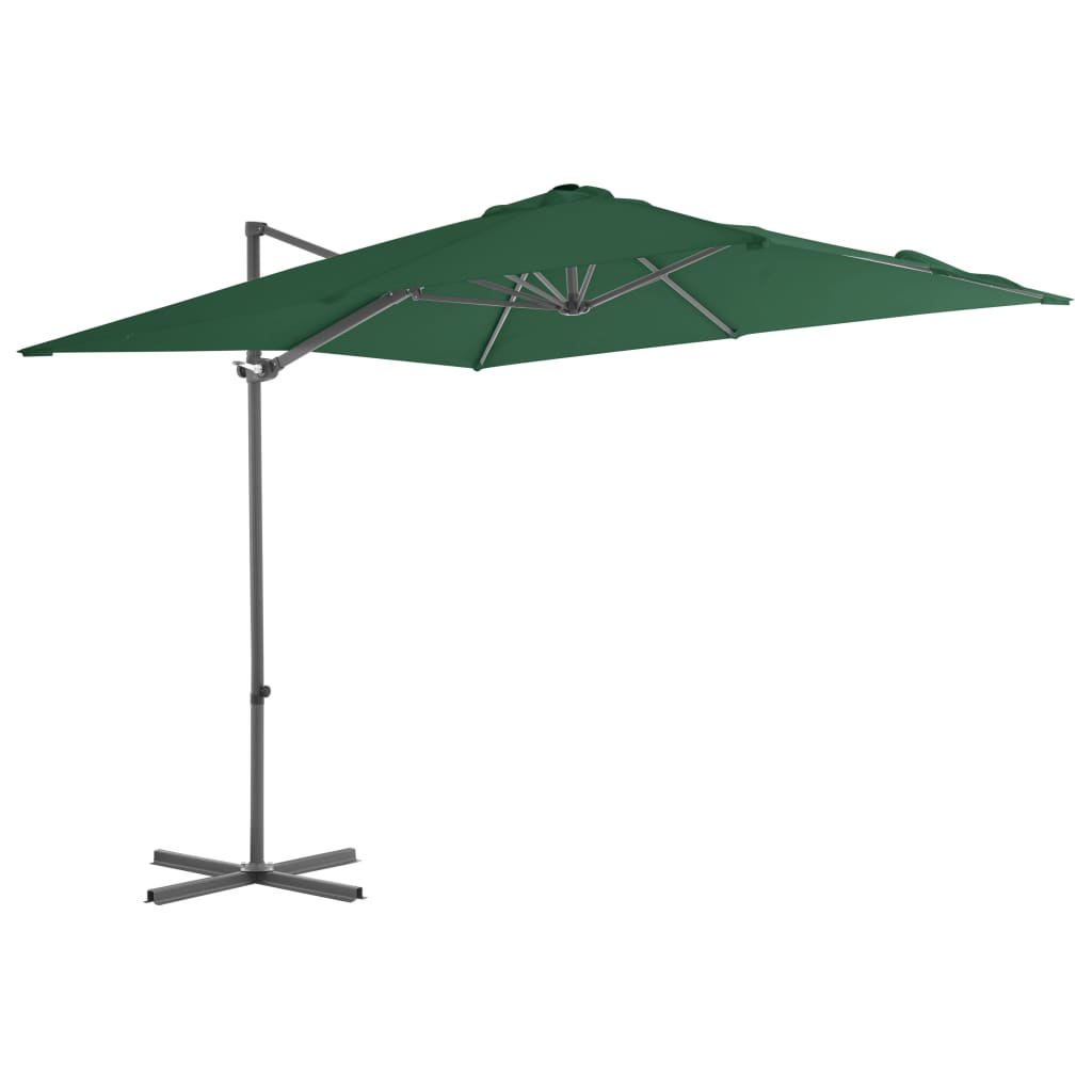 Zöld konzolos napernyő acélrúddal 250 x 250 cm 