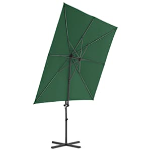 Boční zahradní slunečník s ocelovou tyčí zelený 250 x 250 cm - obrázek 3