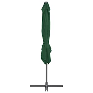 Boční zahradní slunečník s ocelovou tyčí zelený 250 x 250 cm - obrázek 4
