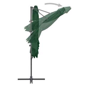 Boční zahradní slunečník s ocelovou tyčí zelený 250 x 250 cm - obrázek 5