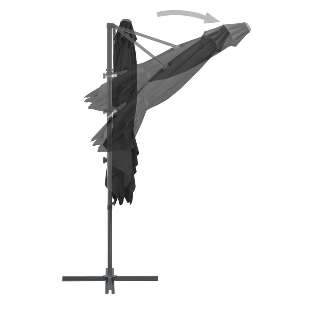 Konzolový slunečník s ocelovou tyčí 250 x 250 cm antracitový