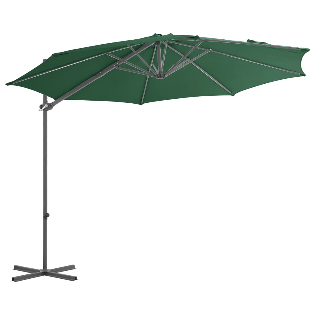 vidaXL Zweefparasol met stalen paal 300 cm groen afbeelding