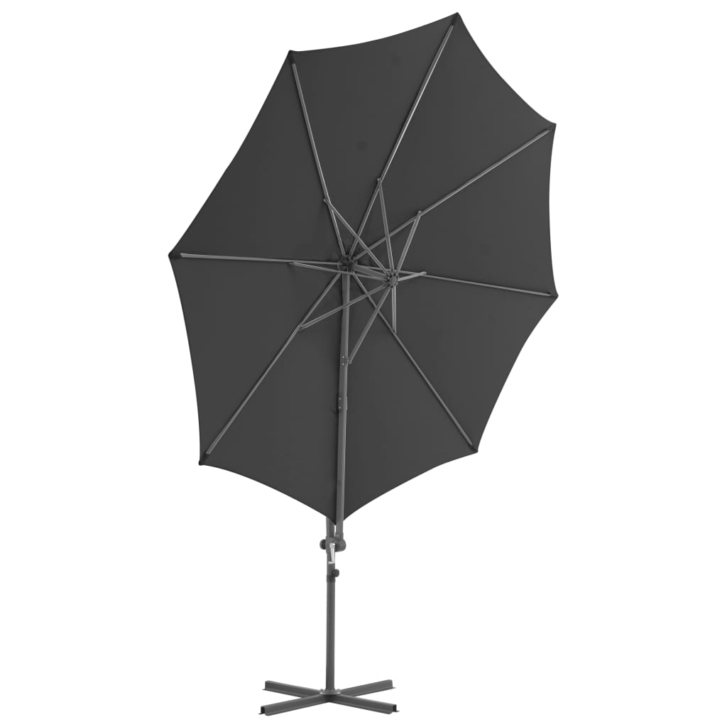 Parasol wiszący ze stalowym słupkiem, 300 cm, antracytowy