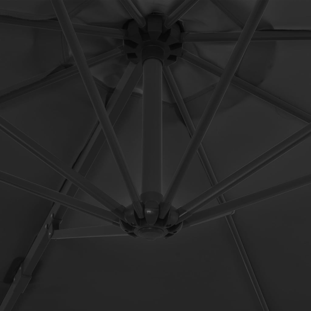 Antracitszürke konzolos napernyő acélrúddal 300 cm 