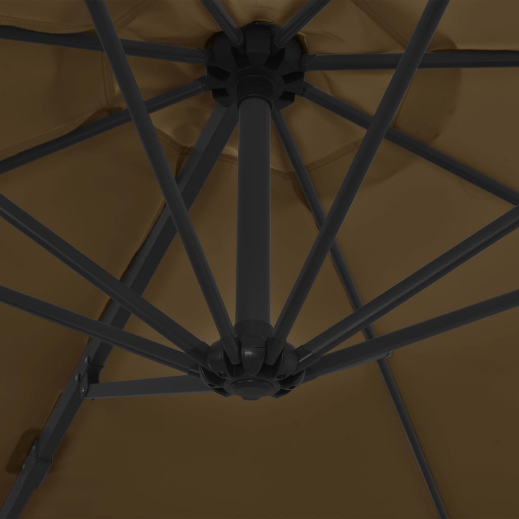 Tópszínű konzolos napernyő acélrúddal 300 cm 