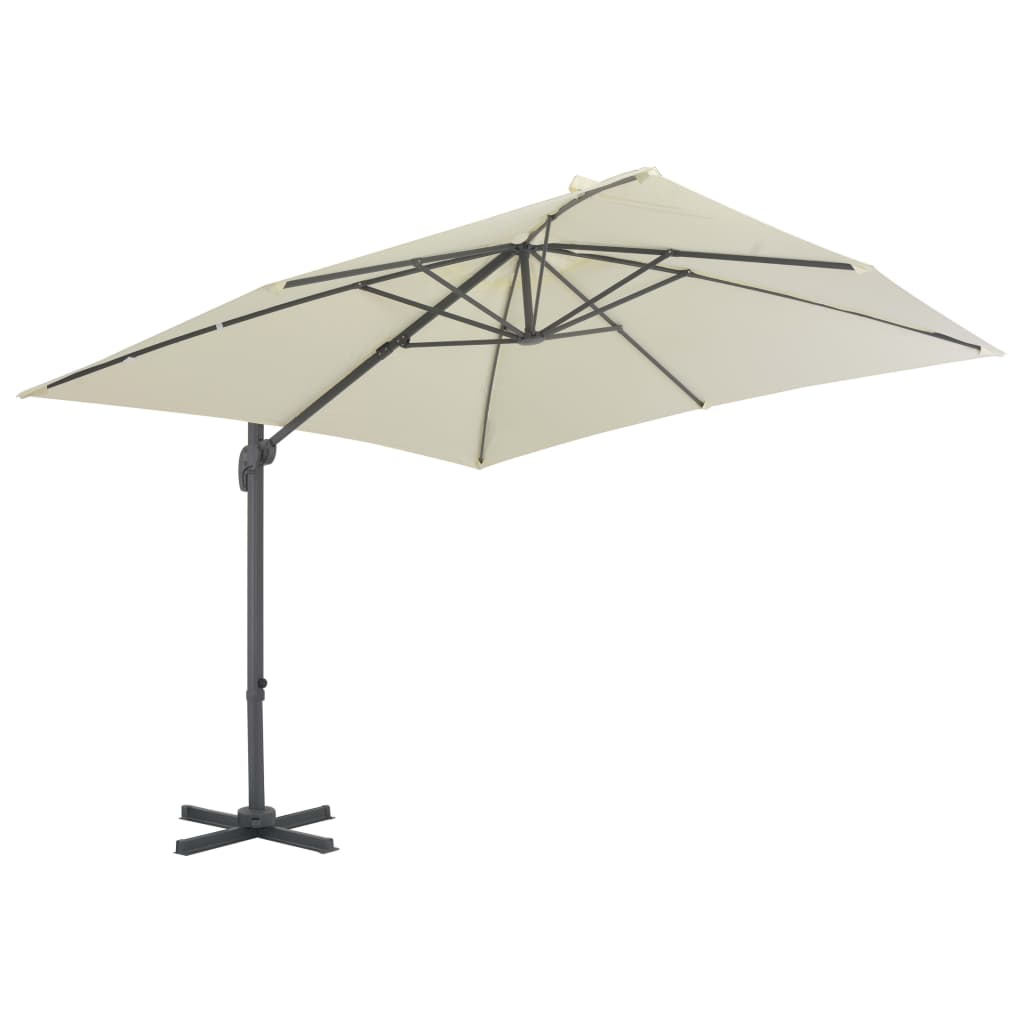 vidaXL Cantilever Umbrella with Aluminium Pole 300x300 cm Sand