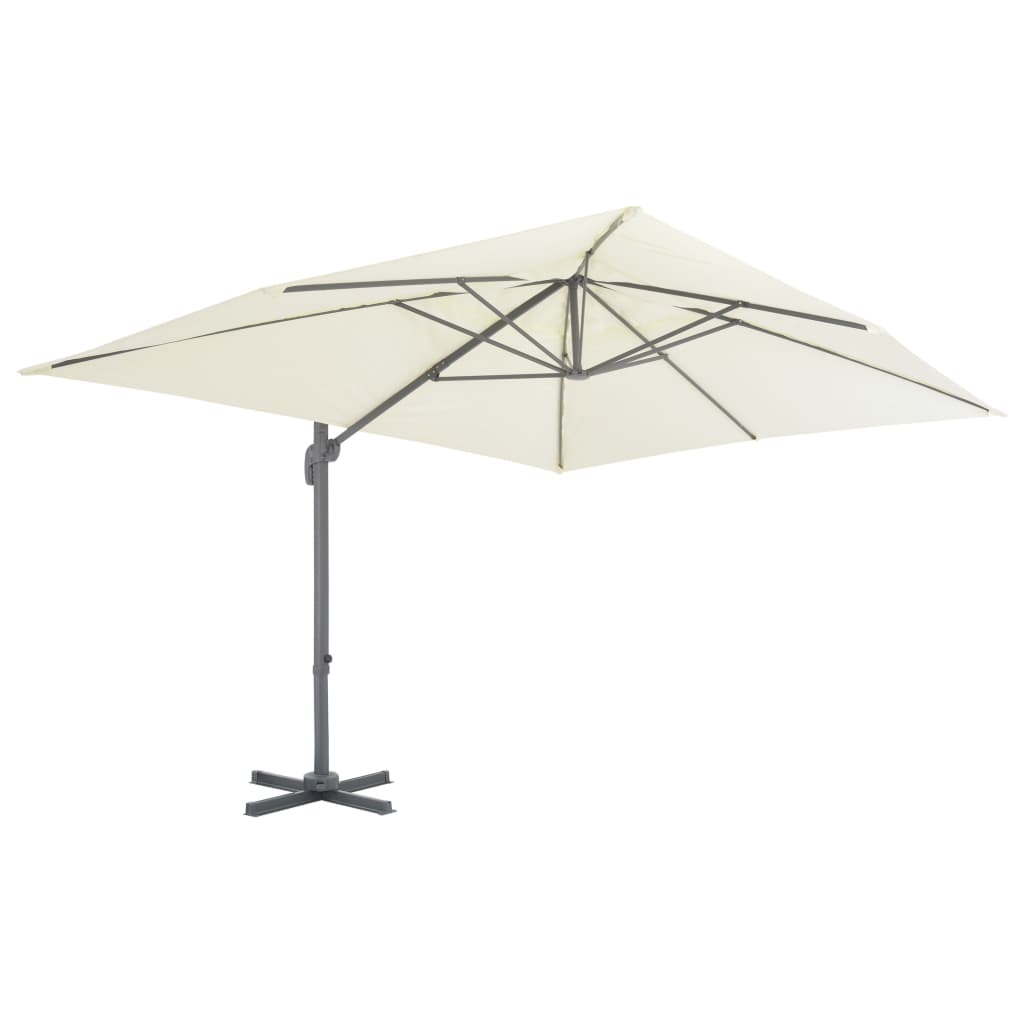 vidaXL Cantilever Umbrella with Aluminium Pole 400x300 cm Sand