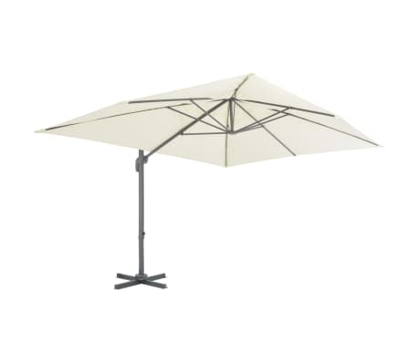 vidaXL Zweefparasol met aluminium paal 400x300 cm zandkleurig