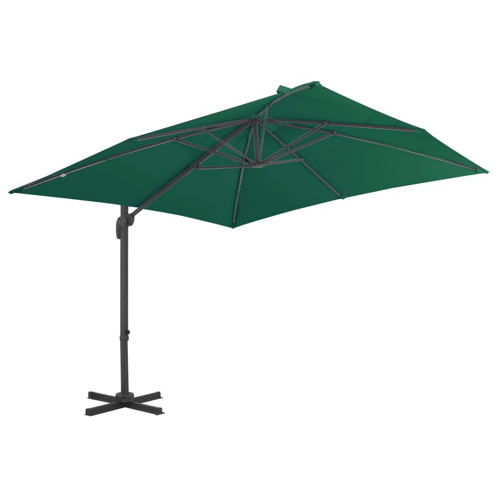 vidaXL Zweefparasol met aluminium paal 300x300 cm groen afbeelding