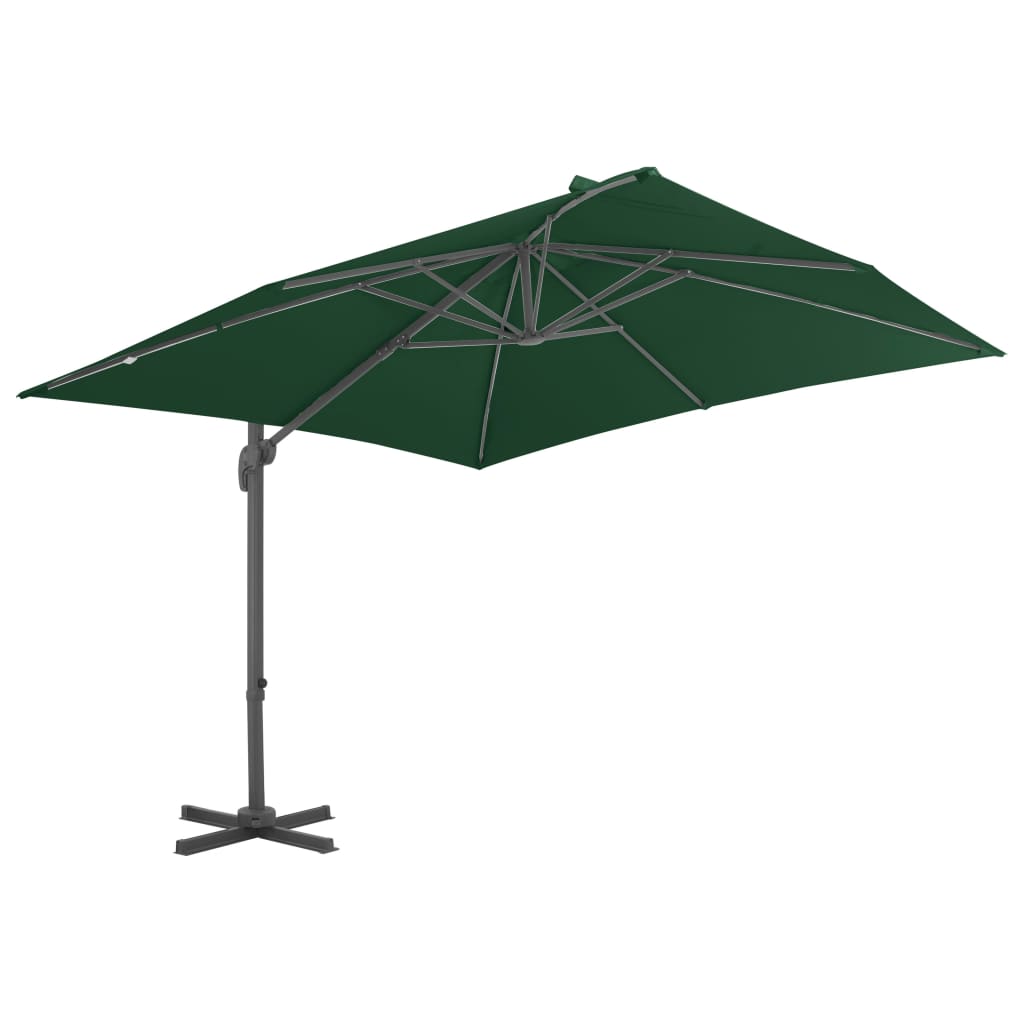 

vidaXL Zweefparasol met aluminium paal 400x300 cm groen