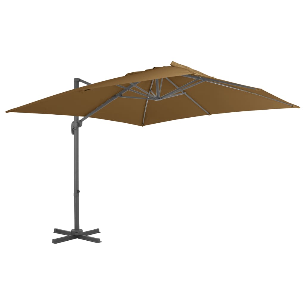 vidaXL Umbrelă suspendată cu stâlp din aluminiu gri taupe 300x300 cm