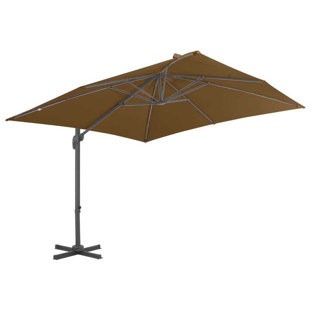 vidaXL Zweefparasol met aluminium paal 300x300 cm taupe afbeelding