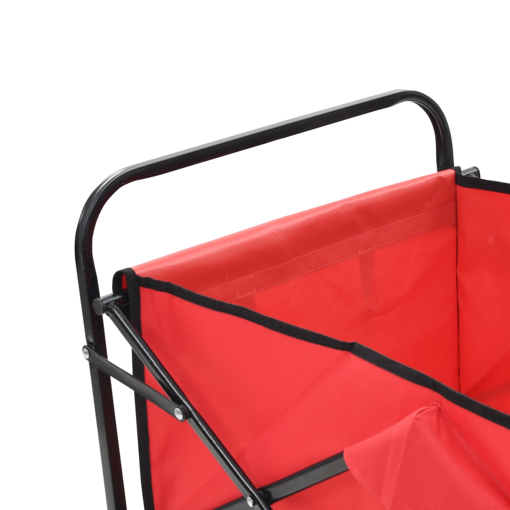 Skládací ruční vozík červený ocelový