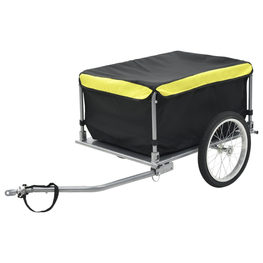 vidaXL Remorcă de bicicletă, negru și galben, 65 kg vidaXL
