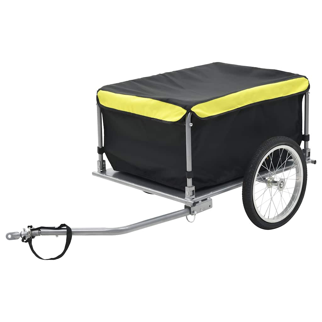 VidaXL Bike Trailer Black And Yellow 65 Kg